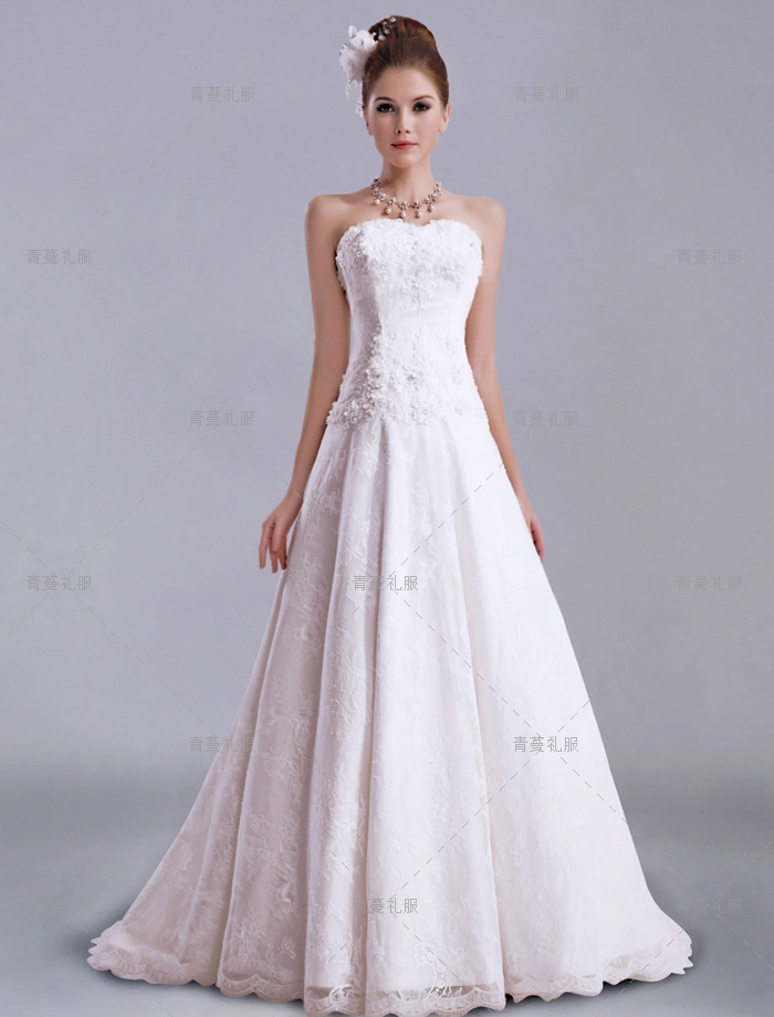 婚纱礼服-抹胸齐地婚纱  08032